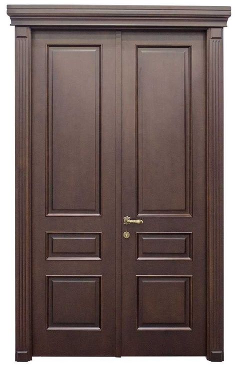 Double Wooden Door Design Classic Wooden Double Front Doors, Moulding Door, Custom French Doors, Wooden Double Doors, House Front Door Design, House Main Door Design, Single Door Design, Door Design Photos, House Main Gates Design