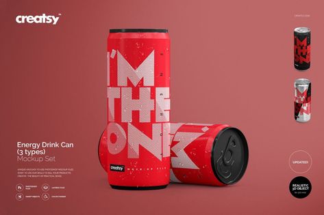 22+ Creative Energy Drink Can Mockup PSD Templates 12 Energy Drinks Design, Energy Drink Packaging, Cans Design, Energy Drinks Packaging, Drink Branding, Energy Water, Bottle Designs, Can Mockup, Drink Design