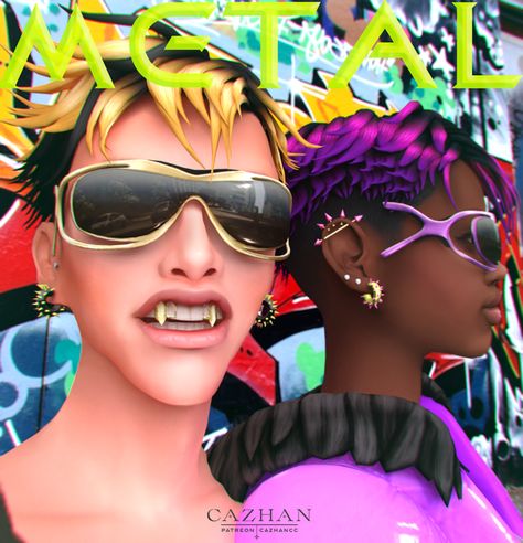 Sims 4 Gold Teeth, Sims 4 Splatoon Cc, Weird Sims 4 Cc, Sims 4 Cc Hair Accessories, Sims Hairstyles, Cheetah Print Hair, Ts4 Hair, Sims 4 Cc Hair, 4 Family