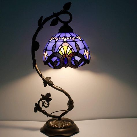 #furniture #home #hometrends #furnitureinspo #moodboard #inspo #bestseller #trendy #homefinds #amazon #amazonfinds #sherpa #couch #bed #coffeetable #decor #homedecor Tiffany Desk Lamp, Fun Bedside Lamps, Stained Glass Lamps Vintage, Purple Tiffany Lamp, Glass Stained Lamp, Stained Glass Desk Lamp, Purple Desk Lamp, Baroque Room Decor, Lampe Tiffany Art Deco