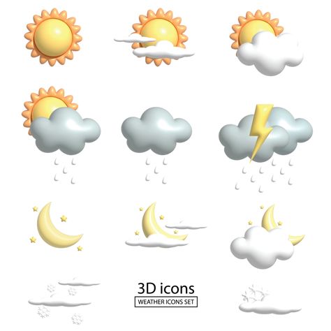 Weather 3D Icon Plant App Icon, Iphone Icon Aesthetic, Plant App, Weather Projects, Icon Download Free, Weather Icon, Android Design, Weather Icons, Clipart Free