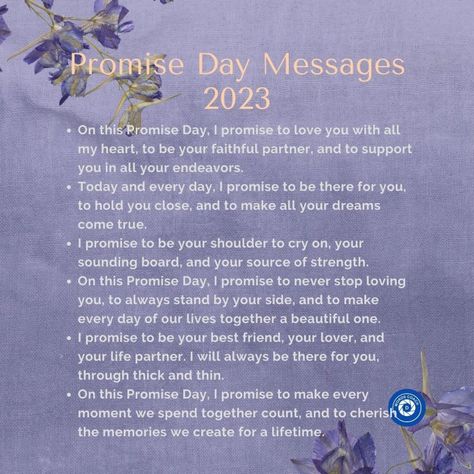 Promise Day 2023: Wishes, Quotes, and Messages

Promise Day is a special day celebrated on February 11th as part of the Valentine’s Week. On this day, people make promises to their loved ones to strengthen their relationships and show their commitment to each other. Propose Day Quotes For Him, Promise Day Messages, Best Love Proposal, Propose Day Messages, Propose Day Wishes, Propose Day Quotes, Proposal Day, Promise Day, 2023 Wishes