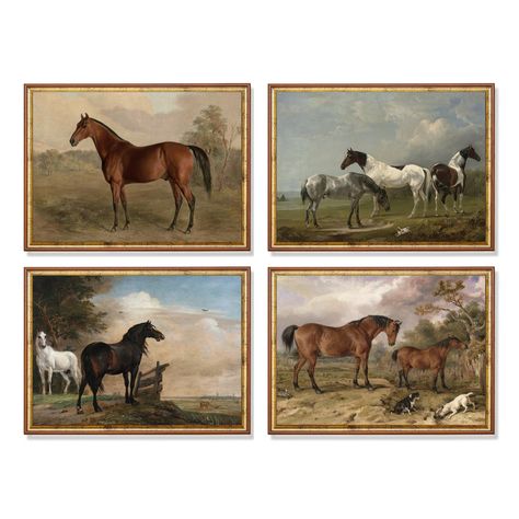 Horse Oil Painting, Farmhouse Paintings, Painted Horses, Horse Paintings, Antique Horse, Horse Wall Art, Gallery Wall Prints, Horse Wall, Vintage Horse