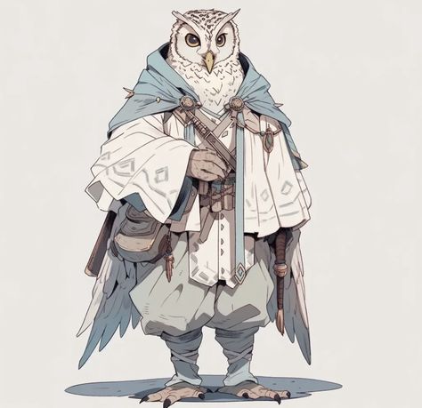 Dnd Races, Owl Illustration, Owl Cartoon, Dungeons And Dragons Characters, Dnd Art, D&d Dungeons And Dragons, Game Character Design, Guy Drawing, Owl Art