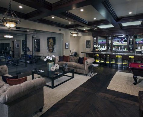 Luxury Man Cave Ideas, Luxury Man Cave, Home Gym Luxury, Home Gym Design Ideas, Home Gym Design Luxury, Gym Luxury, Gym Design Ideas, Basement Gym Ideas, Home Gym Basement