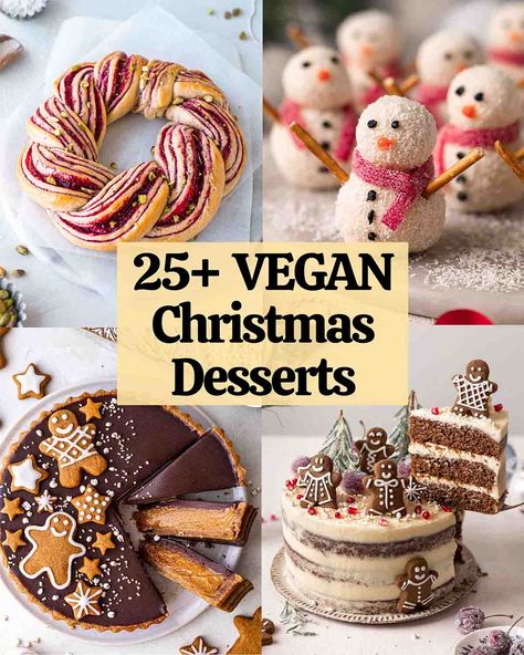 Vegan Holiday Desserts, Vegan Christmas Desserts, Vegan Xmas, Christmas Dessert Recipes, Vegan Christmas Cookies, Holiday Desserts Christmas, Vegan Gingerbread, Vegan Holiday Recipes, Vegan Christmas Recipes