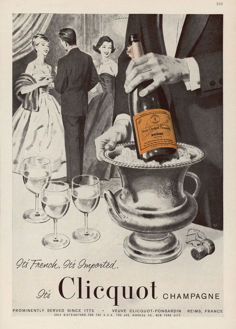 This is the story of the Madame Clicquot Ponsardin and her vision for Veuve Clicquot. Affectionately referred to as The “Widow Clicquot,” Barbe-Nicole revolutionized Champagne and made it the unique star that it is today. Veuve Cliquot, Veuve Clicquot Champagne, Wine Poster, Vintage Champagne, Veuve Clicquot, Vintage Wine, Elegant Art, Pisco, Poster Vintage