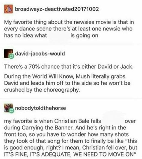 Newsies Tumblr, 1992 Newsies, Newsies Headcanons, Newsies 1992, Unholy Trinity, Jack Kelly, Theater Kid, Musical Plays, Theatre Nerds