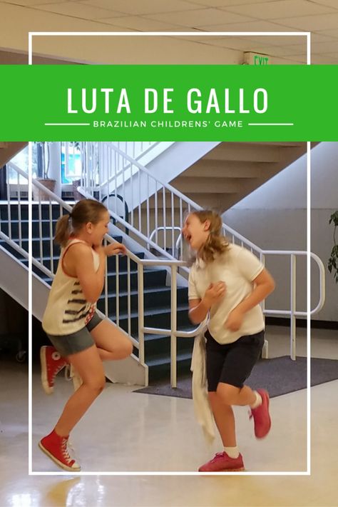 Luta de galo is a fun, quick children's game from Brazil that's great for outside or indoors. Board Games From Around The World, Brazil Activities For Kids, Brazil Activities, Brazil Game, Games Around The World, Multicultural Activities, Around The World Games, Daisy Ideas, Ideas For Camping