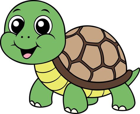 Cute Turtle Illustration Cute Turtle Cartoon, Turtle Clipart, Turtle Illustration, Cartoon Turtle, Doodle Frames, Kindergarden Activities, Cute Turtle, Cute Turtles, Logo Banners