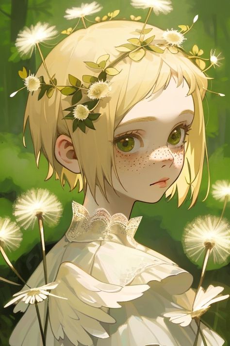 #inacofairy #dandelions Dandelions Anime, Dandelion Anime, Wishing On Dandelions, Dandelion Drawing, Art Anime, Magical Girl, Art References, Dandelion, Concept Art