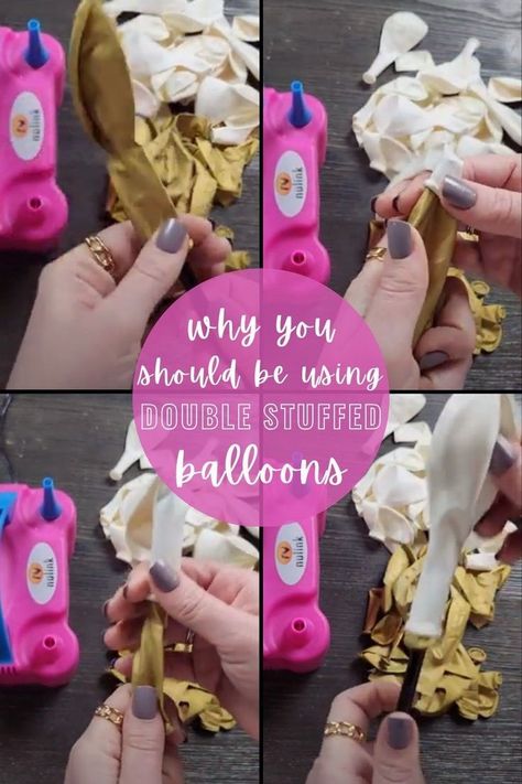 Ever wonder why balloon professionals double stuff their balloons when making balloon garlands? Double stuffing balloons allows you to get customized balloon colors on a budget. Check out this tutorial to learn why double stuffing balloons can be important and other balloon garland tips and tricks. Balloon Garland Tips, Balloon Colors, First Birthday Balloons, Balloon Holders, Small Balloons, Fiesta Theme Party, Birthday Party Decorations Diy, Graduation Balloons, Diy Balloon Decorations