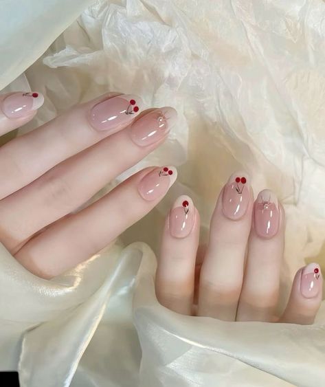 Short Gel Nails Korean, Korea Nails Design, Short Cute Nails, Korea Nails, Korea Nail, Henna Nails, Minimal Nails Art, Beauty Hacks Nails, Hello Nails