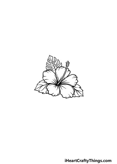 Hip Tattoo Small Flower, Hibiscus Outline Drawing, Jamaica Flower Tattoo, Hawaii Tattoo Small Hawaiian Flowers, Hibiscus Flower Drawing Tattoo Ideas, Moana Flower Tattoo, Spanish Flower Tattoo, Fiji Flower Tattoo, Hawaiian Leaves Tattoo