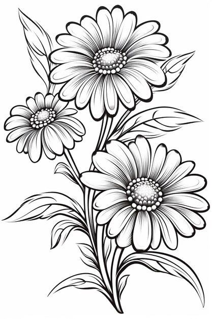 Beautiful Flowers Drawing Design, Flower Drawing With Color, Drawing Flowers Ideas, Beautiful Flowers Drawing, Flower Drawing Color, Flower Drawings With Color, Drawing A Flower, Coloring Pages Flowers, Coloring Book Flowers