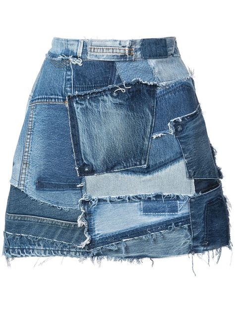 0ed9422357395a0d4879191c66f4faa2 Diy Denim Skirt, Ropa Upcycling, Patchwork Denim Skirt, Denim Projects, Jean Vintage, Denim Diy, Patchwork Jeans, Denim Patches, Jeans Diy