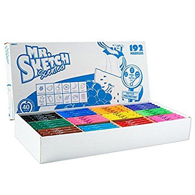 Amazon.com: Mr. Sketch 1905311 Scented Markers, Chisel Tip, Assorted Colors, Class Pack, Box of 192: Office Products Mr Sketch, Scented Markers, Tropical Punch, Sketch Markers, Ink Sketch, Sketches Easy, Program Design, Licorice, Water Based Ink