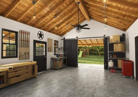 2020 Garage Updates You Can Do While Quarantined– Hunter Fan Garage Ceiling Fan, Garage Update, Minimalist Design Style, House Makeovers, Ceiling Fans Without Lights, Garage Remodel, Best Ceiling Fans, Black Ceiling Fan, Barndominium Floor Plans