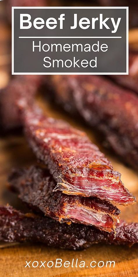 Traeger Jerky Recipe, Smoker Beef Jerky, Smoker Jerky Recipes, Diy Beef Jerky, Beef Jerky Recipe Dehydrator, Homemade Beef Jerky Recipe, Venison Jerky Recipe, Jerkey Recipes, Smoked Jerky