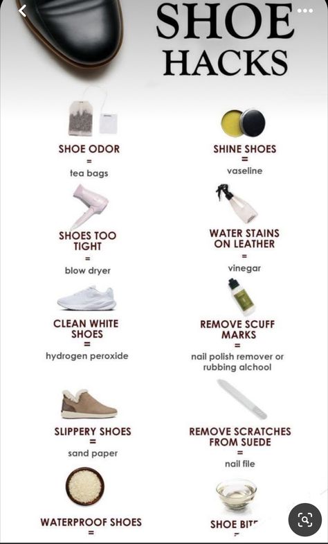 Shoe Hacks, Projek Menjahit, Shoes Hack, Easy Cleaning Hacks, Homemade Cleaning Solutions, House Cleaning Checklist, Diy Cleaning Hacks, Homemade Cleaning, Everyday Hacks