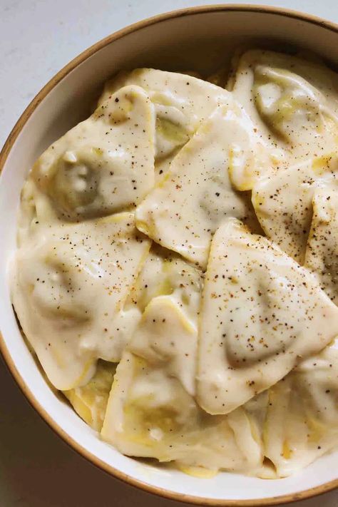 Trader Joe's Porcini Mushroom Truffle Ravioli - Grilled Cheese Social Truffle Ravioli Recipe, Truffle Ravioli, Truffle Cream Sauce, Brown Butter Sauce Recipe, Mushroom Truffle, Ravioli Sauce, Brown Butter Sage Sauce, Porcini Mushroom, Truffle Cream