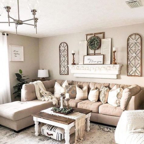 Farmhouse Living Room Sofas, Farmhouse Living Room Design, Behind Couch, Farmhouse Style Living Room, Beautiful Farmhouse, Living Room Sofa Design, Design Salon, Farmhouse Living Room, Farmhouse Decor Living Room