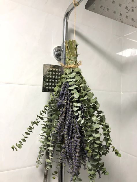 Shower Eucalyptus Bundle With Lavender Aromatherapy Shower | Etsy Eucalyptus Bundle, Shower Eucalyptus, Lavender Bathroom, Shower Sizes, Lavender Aromatherapy, Fresh Eucalyptus, Feuille Eucalyptus, Dried Eucalyptus, Spa Shower