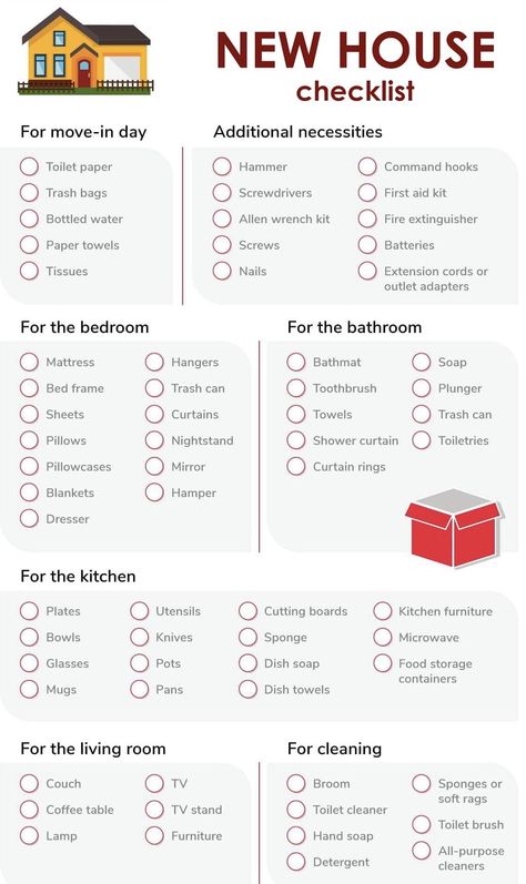 Checklist For First Home, Moving Into First Home Checklist, House Basics List, New House Furniture Checklist, House Neccesities List, First Time Home Essentials, Things To Buy For Future Home, First Shopping List For New Home, Checklist Moving Into New Home