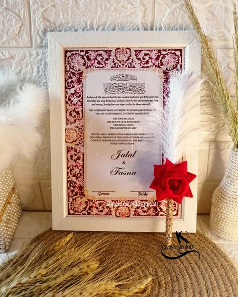 Nikah nama frame and pen Dm me for order Contact -7905869506 #nikahnama #thumbimpression #thumbboard #nikahmirror #nikahdopatta #nikahsignaturepen #nikahdupatta #nikahbooklet #nikah #nikaahpen Nikah Nama Frame, Promotional Design, Mobile Phone Holder, Finding Peace, Wedding Card, Bts Wallpaper, Phone Holder, Dm Me, Wedding Cards