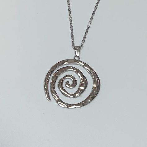 * Spiral Necklace, Spiral large charm/Swirl Necklace, Beautiful Handmade Spiral charm With Waxed Cord, Anniversary/Valentine/Birthday gift, Gift for Her * Size:  Necklace: 45cm and 2mm thickness  Pendant: 4.2cm * Material: Stainless steel  * Sprial more designs are available. Buy any 3 or more items and get 10% Discount  * Please Note: The Buyer is responsible for any return postage costs * Items are posted by Royal Mail ( Free Shipping ) * All Artificial Jewellery is suggested to be kept out of Cool Jewelry Necklaces, Swirly Jewelry, Spiral Clothes, Swirl Necklace, Spiral Jewelry, Jewelry Making Classes, Spiral Necklace, Style Bundle, Artificial Jewellery