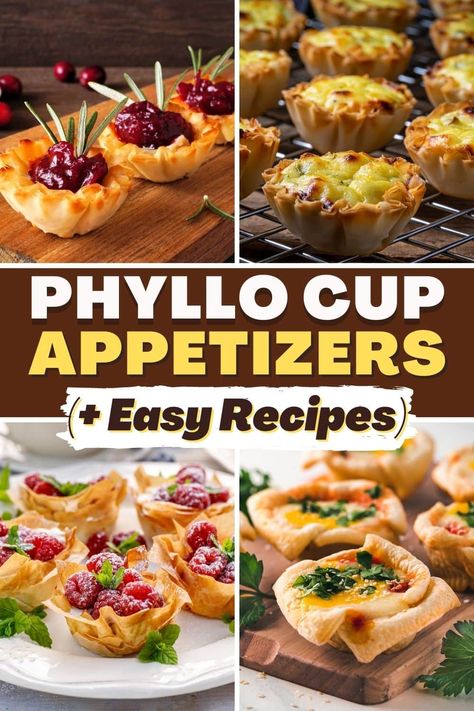 Phyllo Cup Appetizers, Appetizers Easy Recipes, Greek Feta Dip, Phyllo Appetizers, Cup Appetizers, Brie Recipes Appetizers, Vegetarian Appetizers Easy, Cups Recipes, Fancy Foods