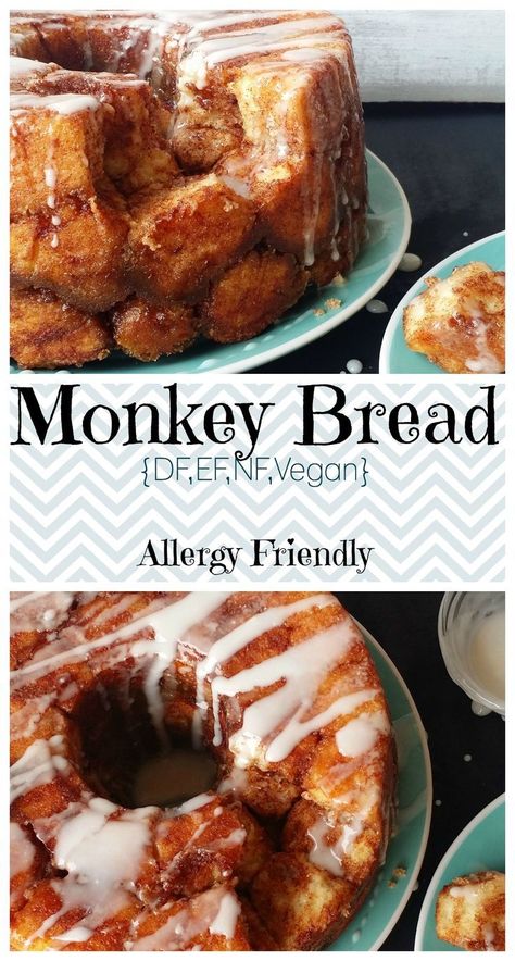 Vegan Monkey Bread, Gluten Free Monkey Bread, Homemade Monkey Bread, Nut Free Desserts, The Egg Diet, Dairy Free Baking, Nut Free Recipes, Egg Free Recipes, Dairy Free Eggs