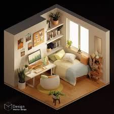 Isometric Room, Cute Bedroom, Closet And Bathroom, Isometric Art, Isometric Illustration, Work Room, Concept Board, Sims 4 Build, 3d Modelling