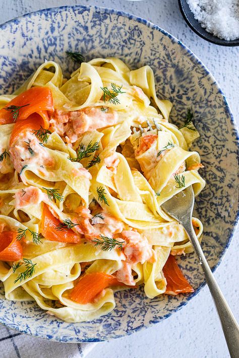 This smoked salmon pasta recipe is creamy, delicious and as perfect for an easy weeknight dinner as it will be served at a dinner party. Table of Contents1 Ingredients needed2 How to make smoked salmon pasta3 Can I make this ahead?4 FAQ5 Smoked salmon recipes Ingredients needed How to make smoked salmon pasta To make... Recipes With Smoked Salmon Slices, Smoked Salmon Spaghetti, Smoked Salmon Pasta Creamy, Smoked Salmon And Pasta Recipes, Hot Smoked Salmon Pasta, Smoked Salmon Dinner Recipes, Sliced Smoked Salmon Recipes, What To Make With Smoked Salmon, Smoked Salmon Dinner Ideas