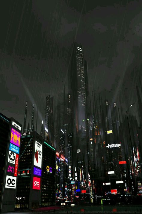 Paradis Sombre, Neo Tokyo, Sci Fi City, Sci Fi Environment, New Retro Wave, Cyberpunk Aesthetic, Dark City, Cyberpunk City, Arte Cyberpunk