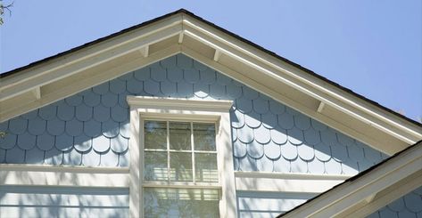 James Hardie® Scallop Siding Siding Remodel, Hardie Shingle Siding, Replace Exterior Door, Siding Installation, Shingle House, Tips For Painting, Hardie Siding, Shingle Siding, Installing Siding