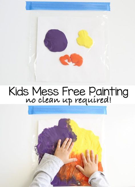 Mess Free Toddler Activities, Free Toddler Activities, Simple Kids Crafts, Nanny Activities, Kids Mess, Mess Free Painting, Easy Toddler Crafts, Indoor Activities For Toddlers, Free Painting