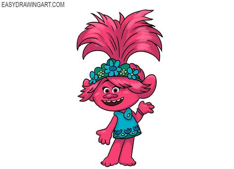 poppy from trolls drawing step by step Poppy Trolls Drawing, Troll Drawing, Trolls Drawing, Poppy From Trolls, Poppy Trolls, Poppy Drawing, Wide Nose, Drawing Step By Step, Drawing Lesson