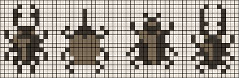 Bracelet Grid Patterns, Cicada Cross Stitch, Bug Knitting Pattern, Insect Cross Stitch Pattern, Perler Bead Insects, Tapestry Design Pattern, Basic Cross Stitch Pattern, Sheep Grid Pattern, Bug Cross Stitch Pattern