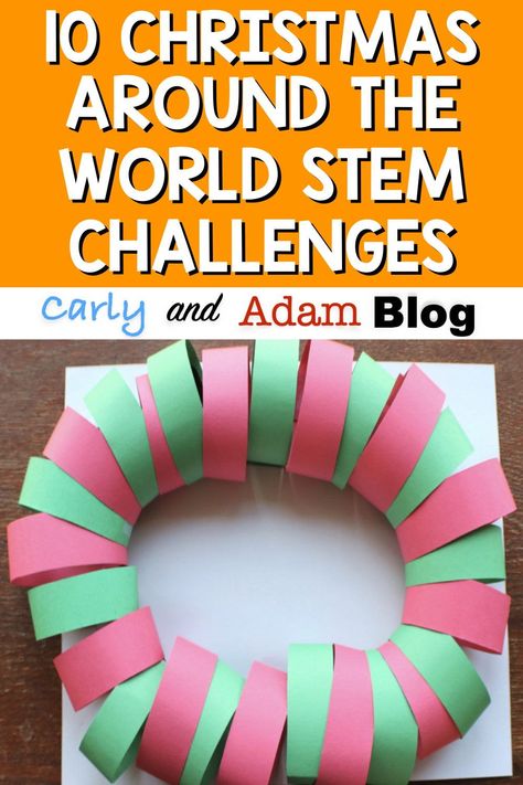 Travel around the world in your classroom this holiday season! Don't just simply teach your elementary students about holidays in other countries, engage them with STEM! Carly and Adam have created a bundle of STEM resources that are perfect for your Holidays Around the World Unit. These activities will have your students reading, writing, and completing hands-on STEM activities that reinforce the important cultural traditions of each country. Click to learn more! Christmas Play Activities For Kids, Christmas Activities For Elementary Students, Christmas Around The World Stem Activities, Christmas Stem Challenges For Kids, Christmas In India For Kids, Holidays Around The World Preschool Free, Christmas Around The World For Preschool, Christmas Around The World Party Ideas, Holidays Around The World Preschool Activities