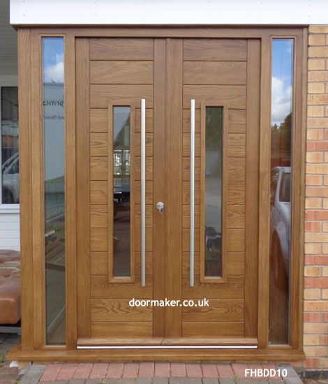 contemporary double doors oak Back Double Door Ideas, Main Door Design Two Doors, Contemporary House Entrance Door, Living Room Double Door Design, Home Front Double Door Design, Door Design Double Doors, Wooden Main Door Design Double, Main Door Design Double, Wooden Double Front Doors Entrance