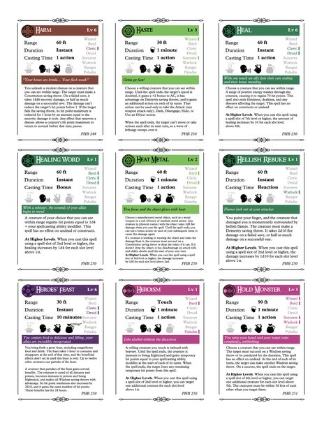 Spell Cards 5e, Dungeons And Dragons Spells, Dungeons And Dragons Cards, D&d Printables, D&d Spell Cards, Dnd Spell Cards Template, Dnd Dm Cheat Sheet, Dungeons And Dragons Printables, Spell Cards Dnd