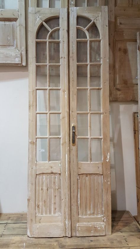 Interior French Doors, Glass Interior, Door Interior, Vintage Doors, Custom Interior, Antique Doors, French Doors Interior, House Doors, Pantry Design