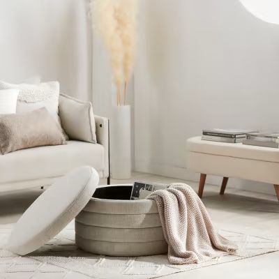 Search : bench | Bouclair Canada Living Room With Storage Ottoman, Living Room Storage Ottoman, Ottoman With Storage Living Room, Pouf Storage, Storage Ottoman Living Room, Round Ottoman With Storage, Storage Pouf, Cream Ottoman, Ottoman Seating