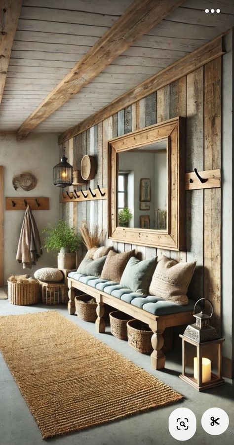 Casa Country, Mudroom Design, Home Entrance Decor, Bedroom Boho, House Entrance, Hallway Decorating, Boho Bedroom, Bedroom Colors, Home Fashion