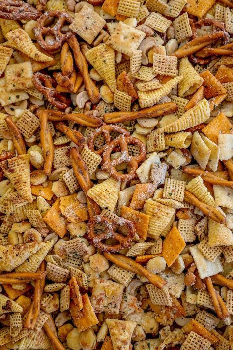 Seasoned Trail Mix Recipes, Chex Mix Recipes Ranch Oven, Oven Chex Mix Recipes, Chex Mix With Popcorn Oil And Ranch, Garbage Bag Chex Mix With Ranch, Chex Mex Recipes Holidays, Chex Mix Ranch Recipe, Ranch Bugles Snack Mix Recipes, Homemade Ranch Chex Mix Recipe