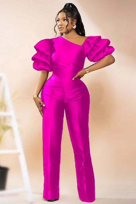 Best seller Jumpsuit With Sleeves Classy, Red Jumpsuit Outfit Classy, Jumpsuit Outfit Formal, Fitted Jumpsuit Outfit, Rose Style Outfits, Jumpsuit Elegant Formal, Jumpsuit Fashion Casual, Pink And Green Outfit, Classy Jumpsuit Outfits