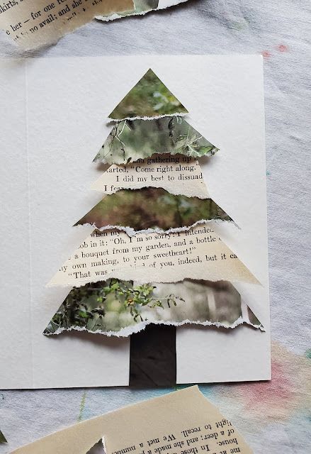 Tutorial: How to make holiday cards with scrap paper | the ReFab Diaries March Crafts For Kids, Crafts For Easter, Christmas Card Collage, Dyi Art, March Crafts, Old Cards, Christmas Card Art, Cute Birthday Cards, Christmas Card Crafts