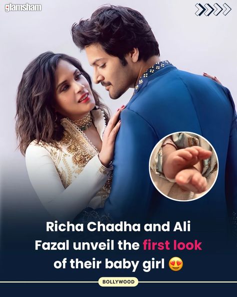 Ali Fazal and Richa Chadha captioned the post - Doing a collab post to announce the biggest collab of our lives!! We've been blessed indeed. Our baby girl continues to keep us very very busy. So Thank you all for your love and blessings .. 😍🙌🏻 #Glamsham #alifazal #RichaChadha #Bollywood #CuteBaby #Celebs ( Bollywood, Celebs, Richa Chadha, Ali Fazal ) Ali Fazal, Richa Chadha, Our Baby, Very Busy, For Your Love, First Look, Our Life, Love You