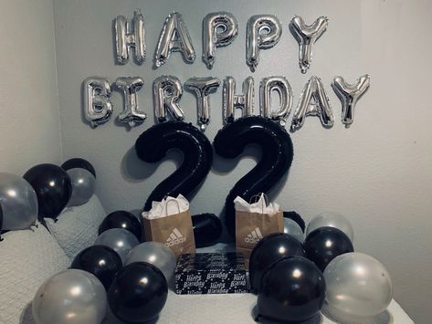 Happy Birthday decorations men decorations birthday for guys 22nd Simple Guy Birthday Decorations, Guys 22nd Birthday Ideas, Mens 22 Birthday Ideas, 22 Birthday Ideas For Boyfriend, Guy Birthday Surprise, Guys Birthday Decorations, Birthday Decorations For Men Simple, 22 Birthday Man, 22nd Boyfriend Birthday Ideas